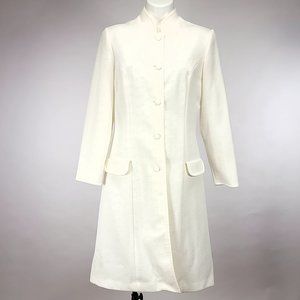Vintage Puritan Forever Young Women's White Nehru Style Long Coat